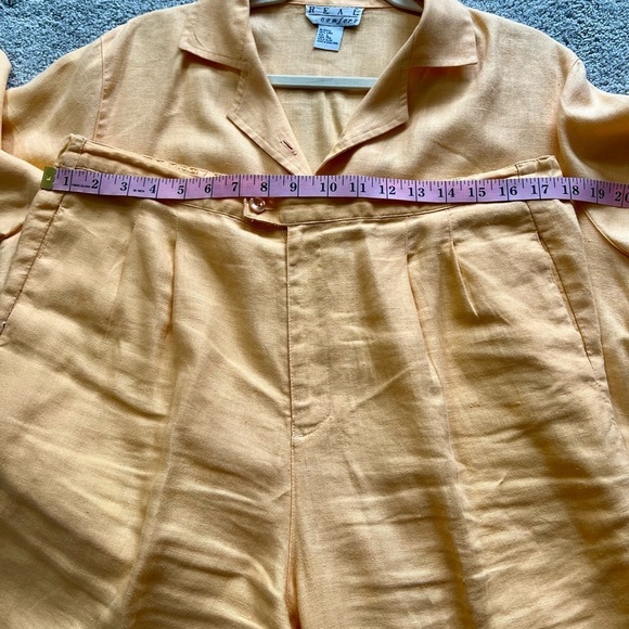 100% linen women’s button down blazer & cropped pants sizes M & L EUC - Picture 7 of 8